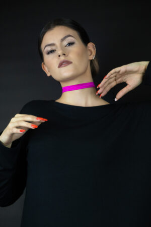 Choker náhrdelník z pravého hedvábí 3 cm